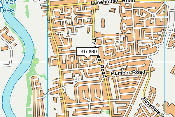 TS17 8BD map - OS VectorMap District (Ordnance Survey)