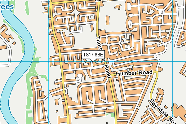 TS17 8BE map - OS VectorMap District (Ordnance Survey)