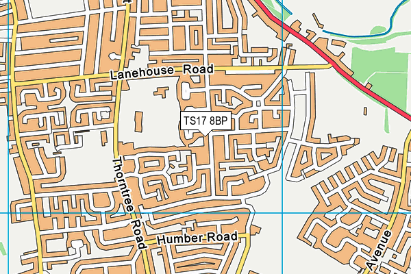 TS17 8BP map - OS VectorMap District (Ordnance Survey)