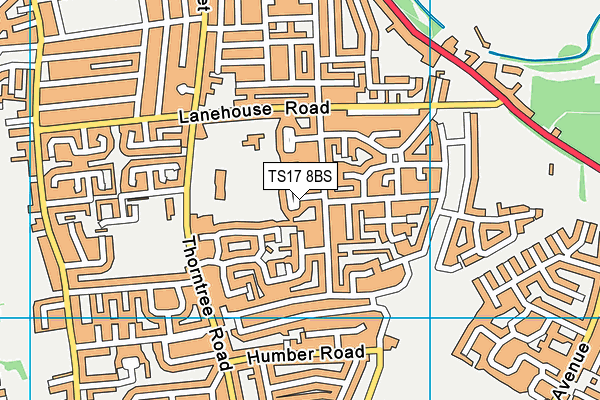 TS17 8BS map - OS VectorMap District (Ordnance Survey)
