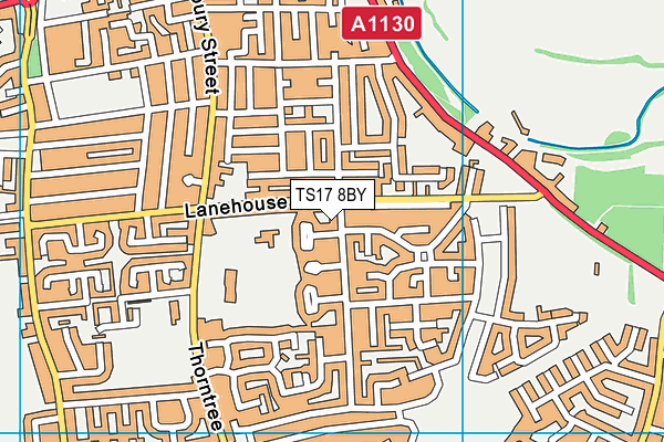 TS17 8BY map - OS VectorMap District (Ordnance Survey)