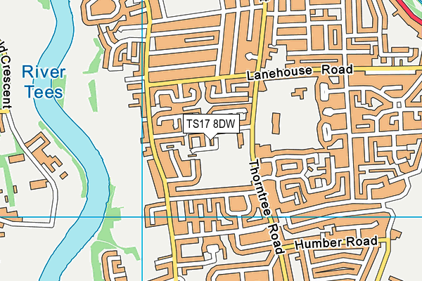 TS17 8DW map - OS VectorMap District (Ordnance Survey)