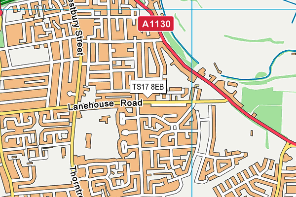 TS17 8EB map - OS VectorMap District (Ordnance Survey)