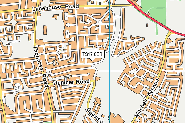 TS17 8ER map - OS VectorMap District (Ordnance Survey)