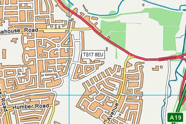 TS17 8EU map - OS VectorMap District (Ordnance Survey)