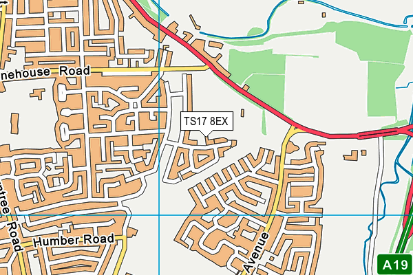 TS17 8EX map - OS VectorMap District (Ordnance Survey)