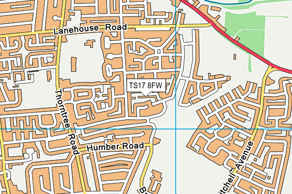 TS17 8FW map - OS VectorMap District (Ordnance Survey)