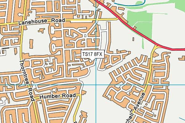 TS17 8FX map - OS VectorMap District (Ordnance Survey)