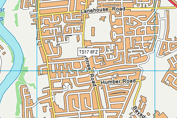 TS17 8FZ map - OS VectorMap District (Ordnance Survey)