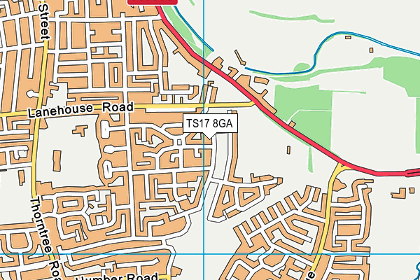 TS17 8GA map - OS VectorMap District (Ordnance Survey)