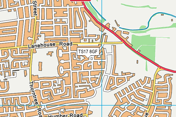 TS17 8GF map - OS VectorMap District (Ordnance Survey)