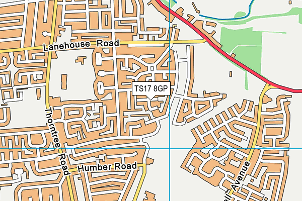 TS17 8GP map - OS VectorMap District (Ordnance Survey)