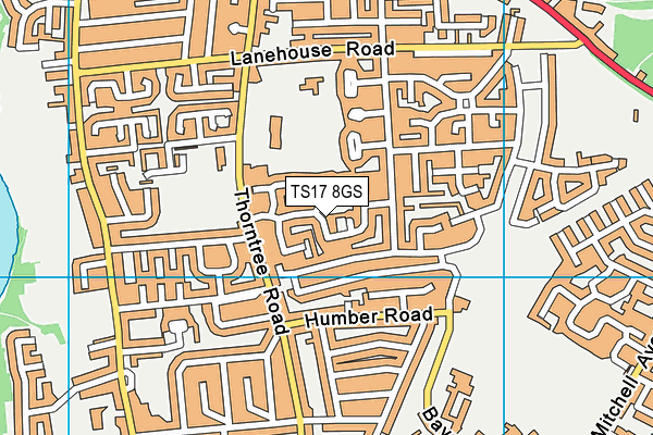 TS17 8GS map - OS VectorMap District (Ordnance Survey)