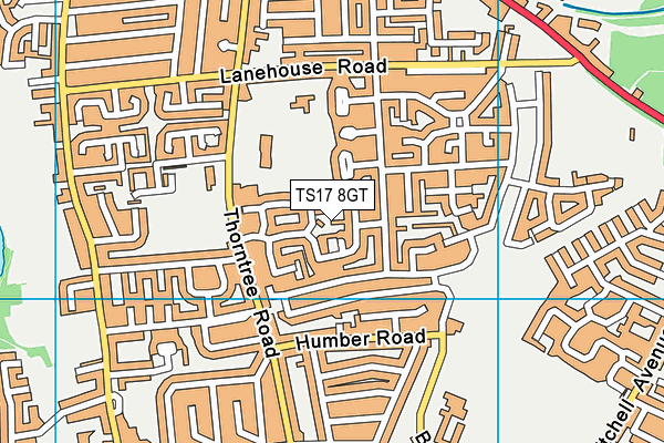 TS17 8GT map - OS VectorMap District (Ordnance Survey)