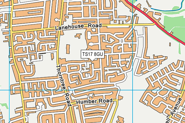 TS17 8GU map - OS VectorMap District (Ordnance Survey)