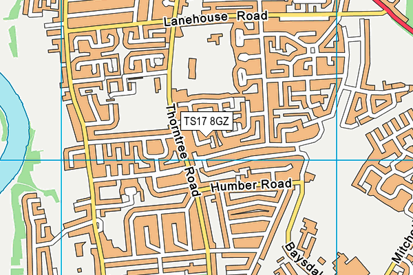 TS17 8GZ map - OS VectorMap District (Ordnance Survey)
