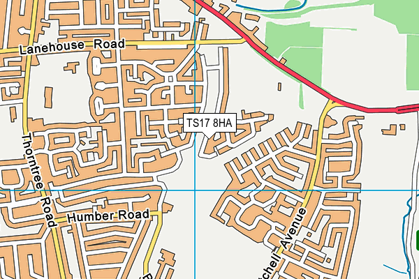 TS17 8HA map - OS VectorMap District (Ordnance Survey)