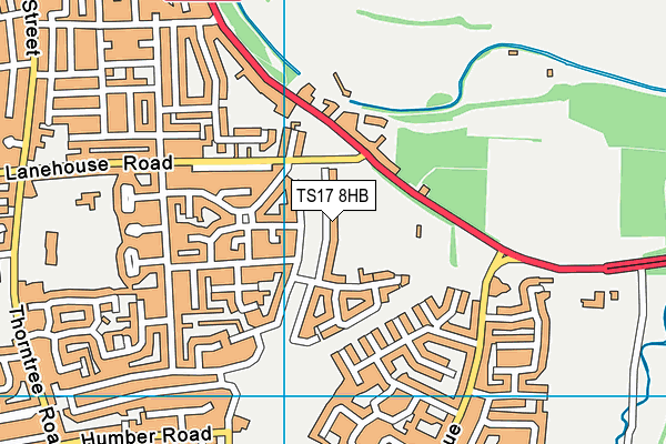 TS17 8HB map - OS VectorMap District (Ordnance Survey)