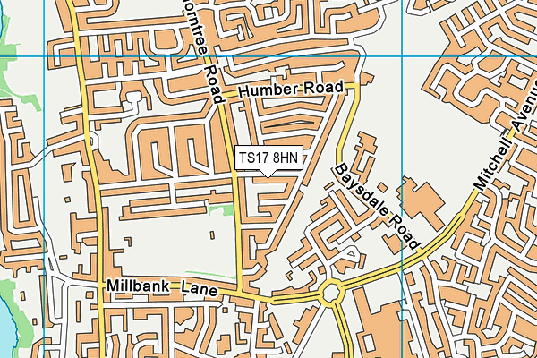 TS17 8HN map - OS VectorMap District (Ordnance Survey)