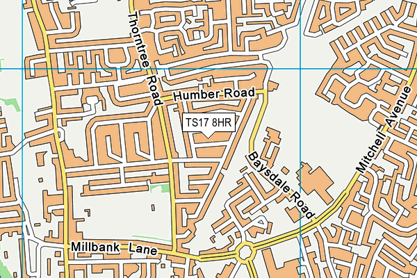 TS17 8HR map - OS VectorMap District (Ordnance Survey)