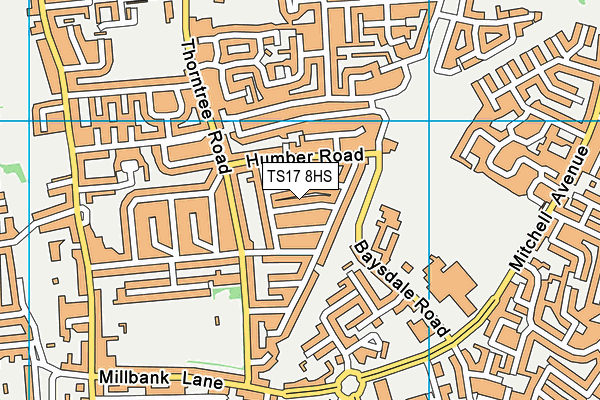 TS17 8HS map - OS VectorMap District (Ordnance Survey)