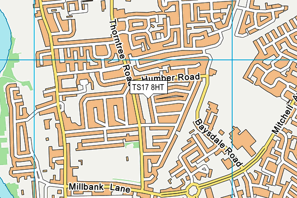 TS17 8HT map - OS VectorMap District (Ordnance Survey)
