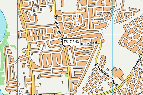TS17 8HX map - OS VectorMap District (Ordnance Survey)
