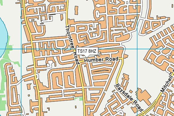 TS17 8HZ map - OS VectorMap District (Ordnance Survey)