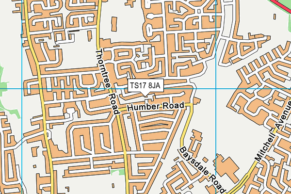 TS17 8JA map - OS VectorMap District (Ordnance Survey)