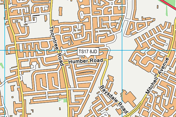 TS17 8JD map - OS VectorMap District (Ordnance Survey)