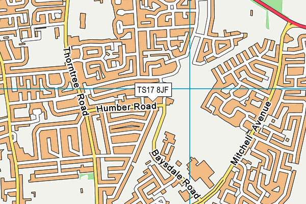 TS17 8JF map - OS VectorMap District (Ordnance Survey)