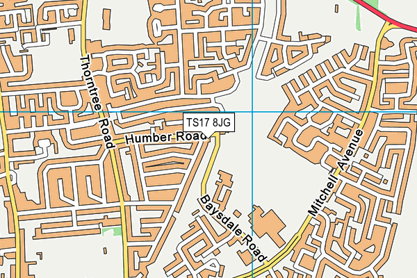 TS17 8JG map - OS VectorMap District (Ordnance Survey)