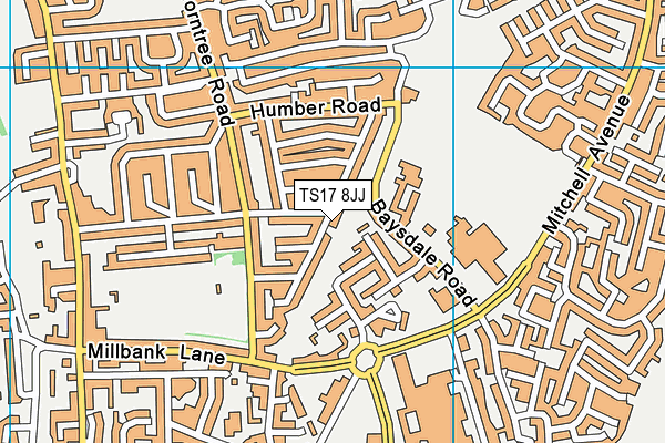 TS17 8JJ map - OS VectorMap District (Ordnance Survey)