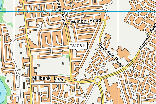 TS17 8JL map - OS VectorMap District (Ordnance Survey)