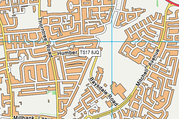 TS17 8JQ map - OS VectorMap District (Ordnance Survey)