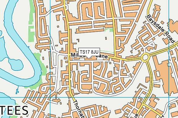 TS17 8JU map - OS VectorMap District (Ordnance Survey)