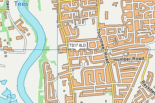 TS17 8LD map - OS VectorMap District (Ordnance Survey)
