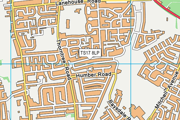 TS17 8LP map - OS VectorMap District (Ordnance Survey)