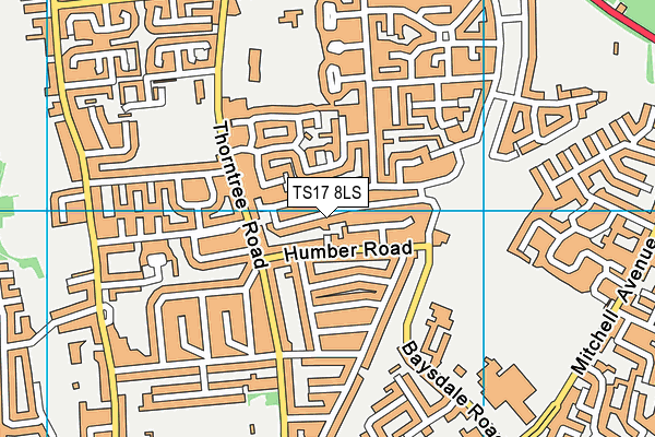 TS17 8LS map - OS VectorMap District (Ordnance Survey)