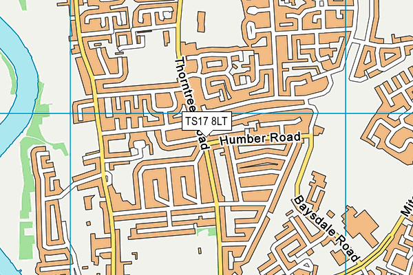 TS17 8LT map - OS VectorMap District (Ordnance Survey)