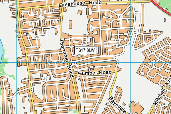 TS17 8LW map - OS VectorMap District (Ordnance Survey)