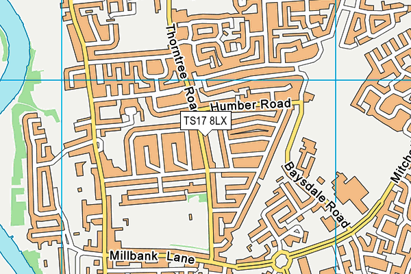 TS17 8LX map - OS VectorMap District (Ordnance Survey)