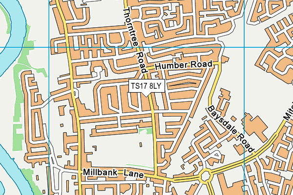 TS17 8LY map - OS VectorMap District (Ordnance Survey)