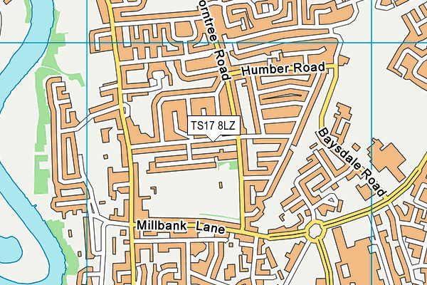 TS17 8LZ map - OS VectorMap District (Ordnance Survey)