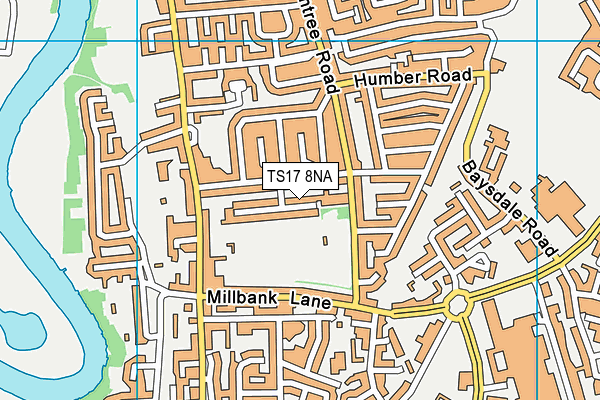 TS17 8NA map - OS VectorMap District (Ordnance Survey)