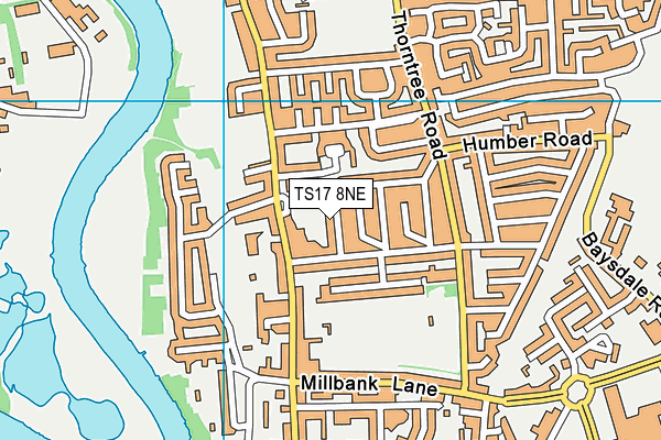 TS17 8NE map - OS VectorMap District (Ordnance Survey)