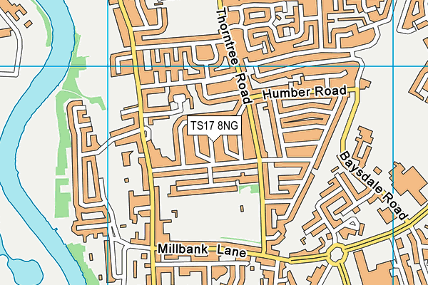 TS17 8NG map - OS VectorMap District (Ordnance Survey)