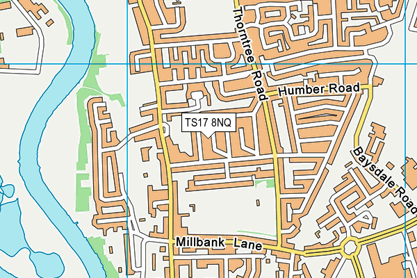 TS17 8NQ map - OS VectorMap District (Ordnance Survey)