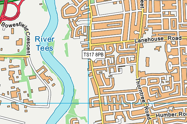 TS17 8PB map - OS VectorMap District (Ordnance Survey)