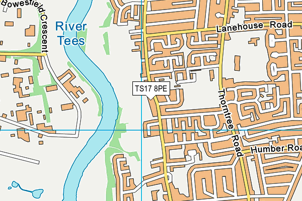 TS17 8PE map - OS VectorMap District (Ordnance Survey)